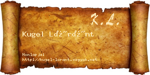Kugel Lóránt névjegykártya