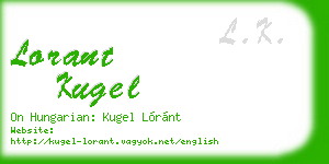 lorant kugel business card